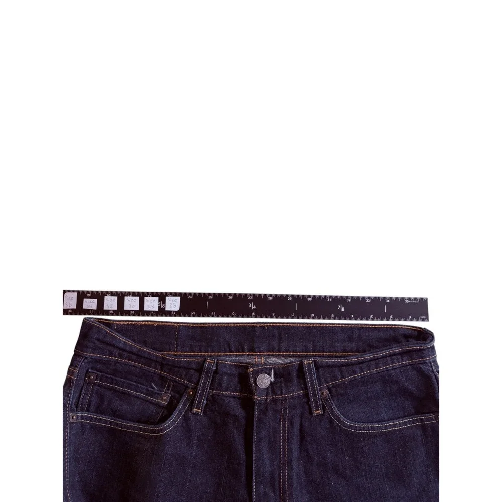 Levi's 514 Jeans Mens 34x32‎ (35x30) Blue Denim Stretch Dark Wash Straight Leg